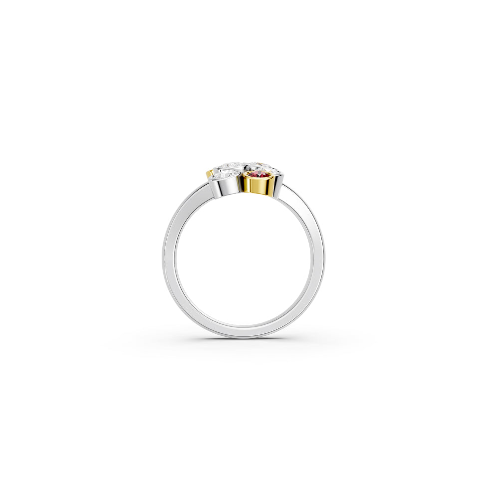 Golden Ruby Blossom Ring