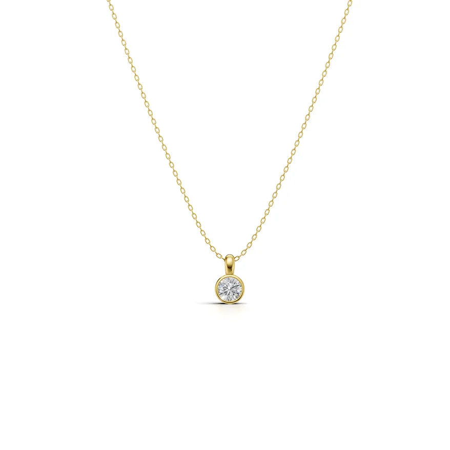 Round White Bezel Pendant