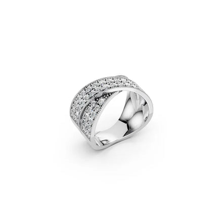 White Pavé Crisscross Band