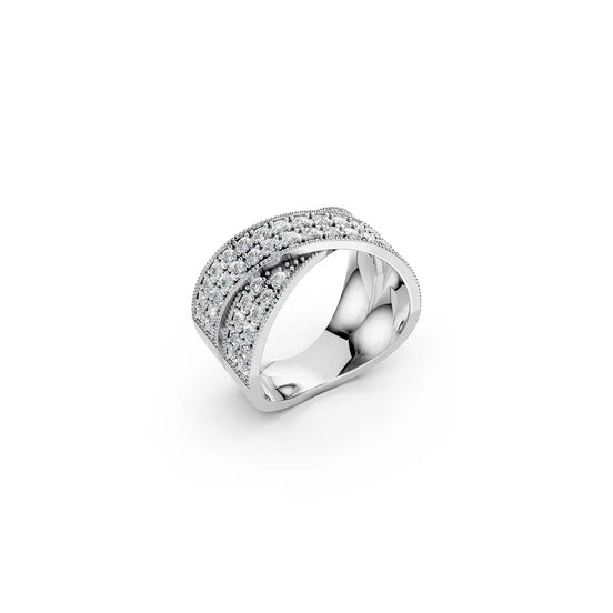 White Pavé Crisscross Band