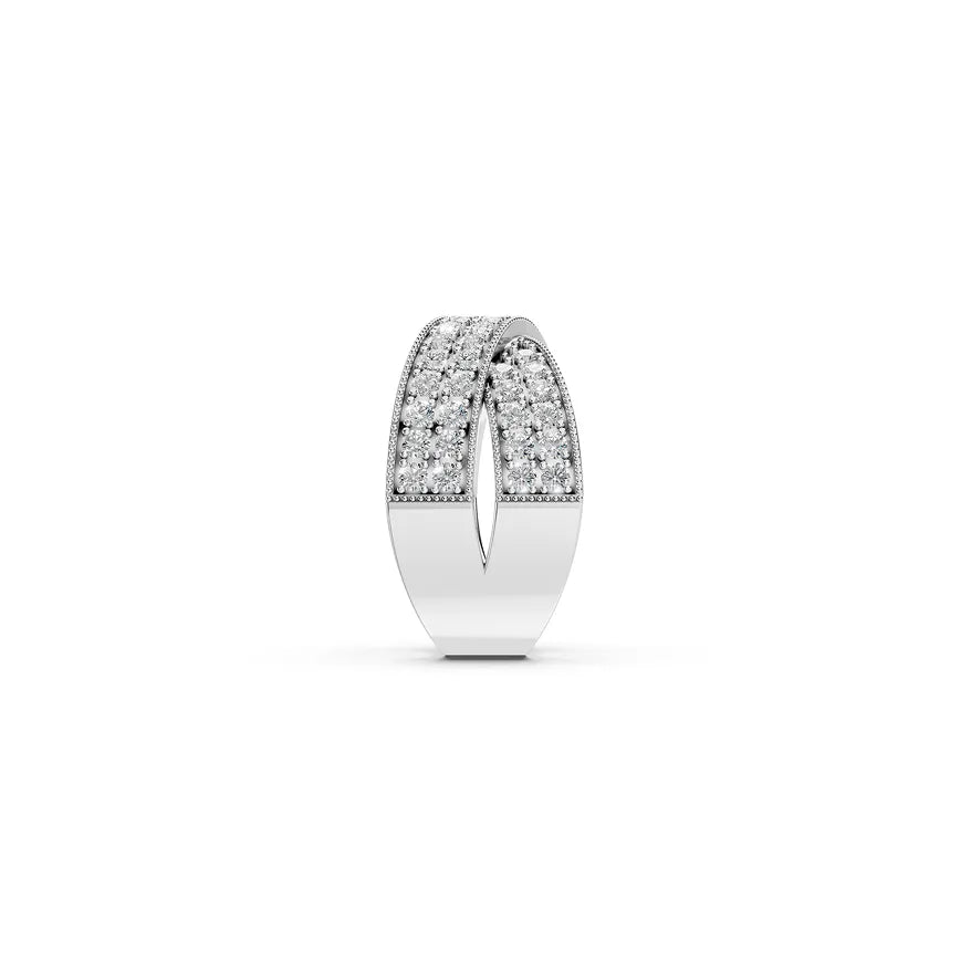 White Pavé Crisscross Band