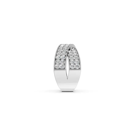 White Pavé Crisscross Band