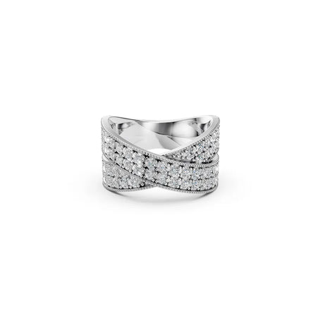 White Pavé Crisscross Band
