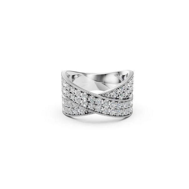 White Pavé Crisscross Band