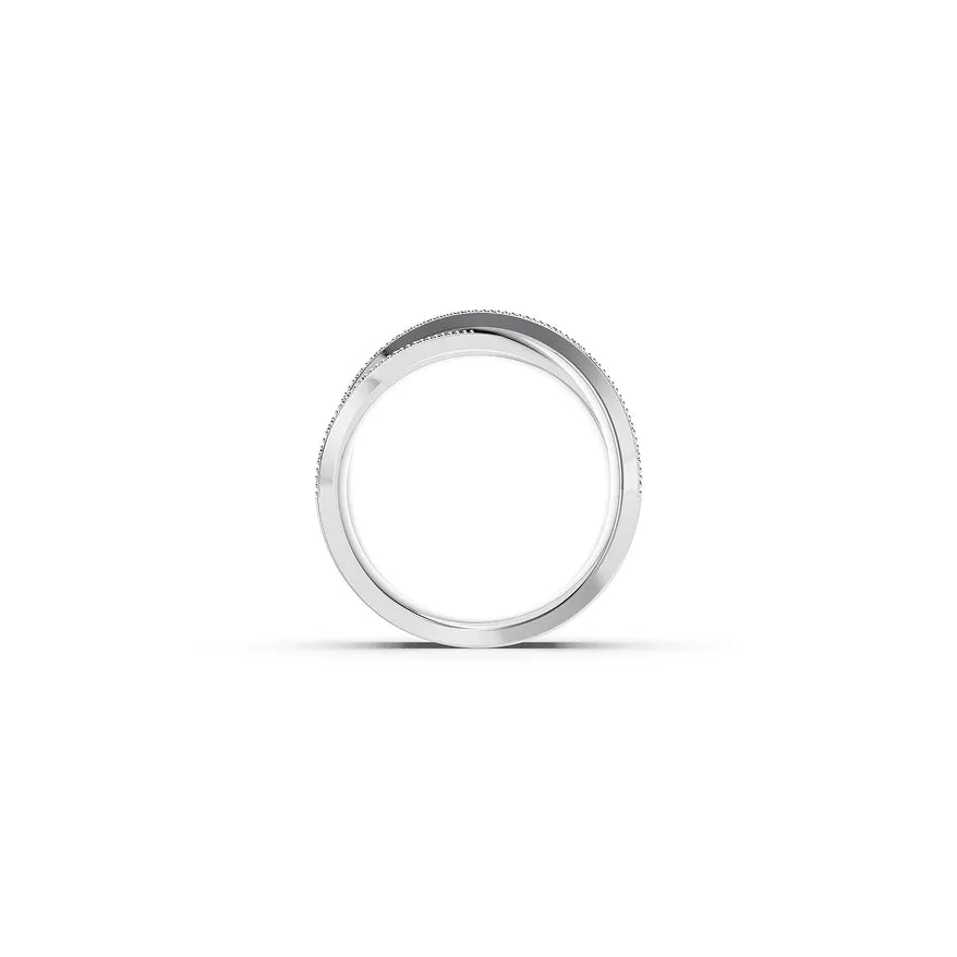 White Pavé Crisscross Band