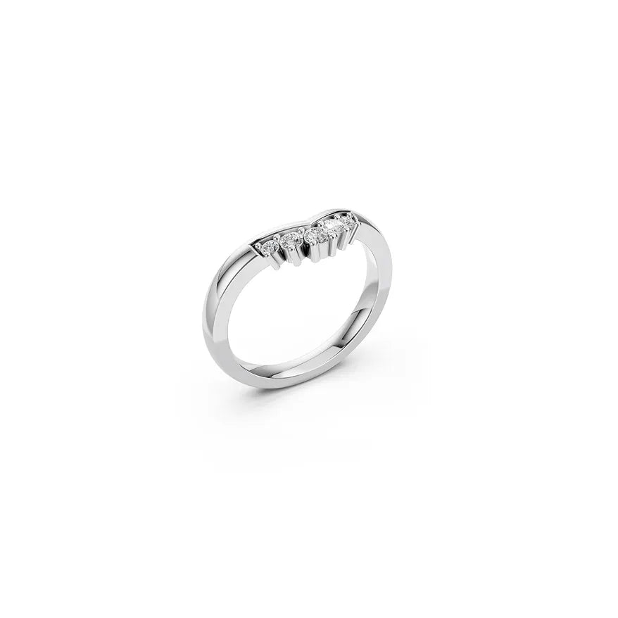 White Chevron Diamond Ring