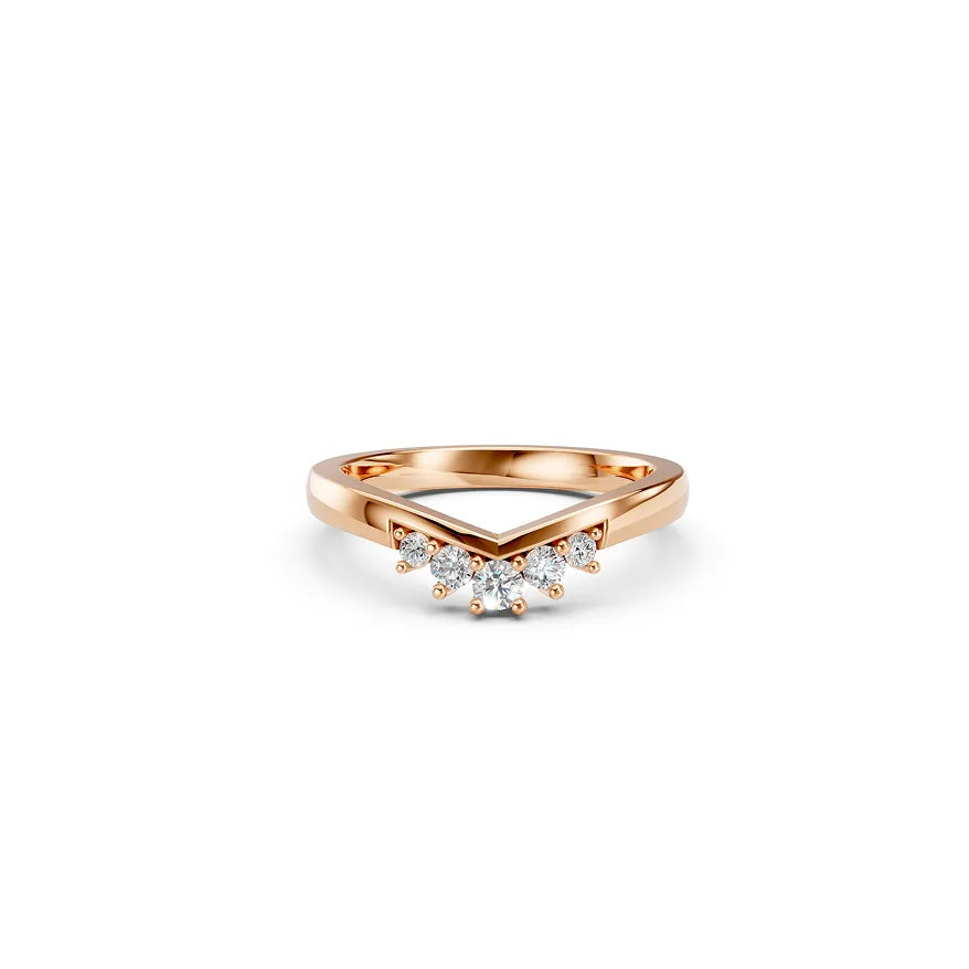White Chevron Diamond Ring