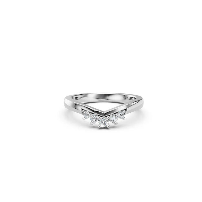 White Chevron Diamond Ring