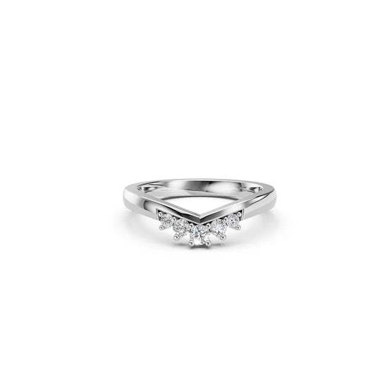 White Chevron Diamond Ring