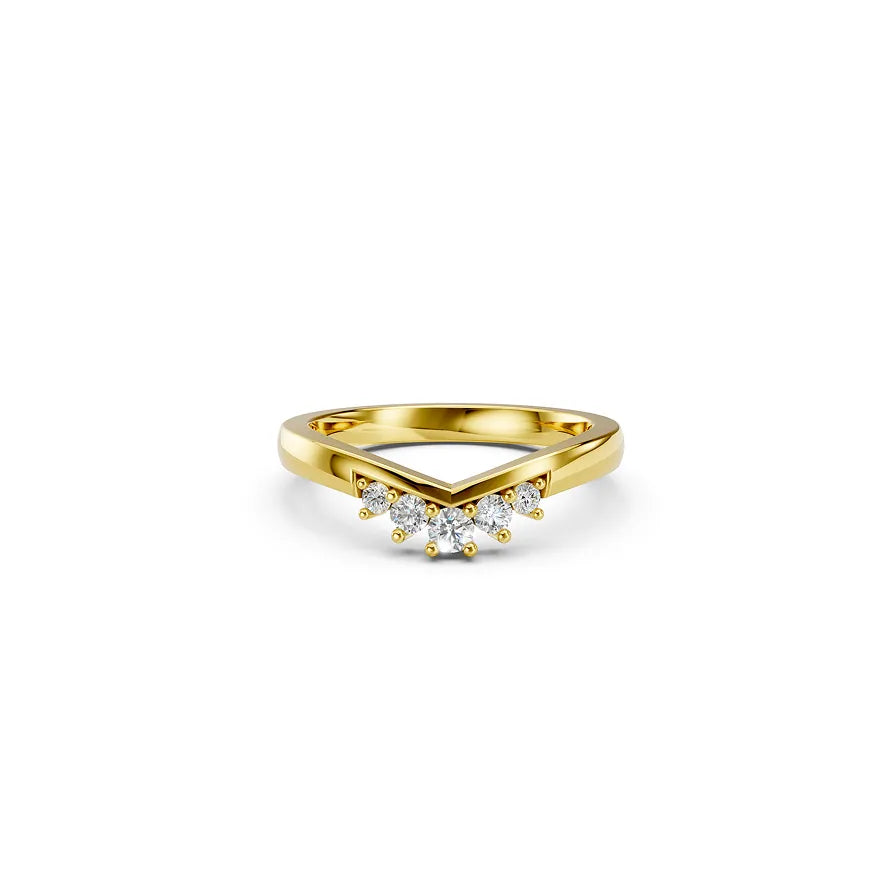 White Chevron Diamond Ring