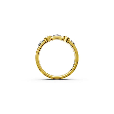 Two-Tone Round Bezel Mutli-Stone Ring