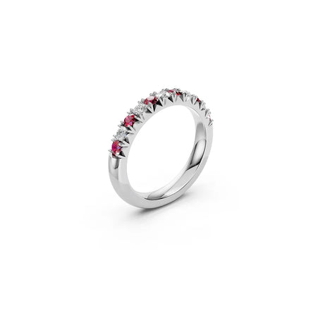 Red & White Alternating Eternity Band