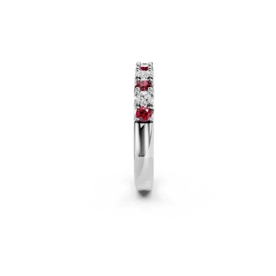Red & White Alternating Eternity Band
