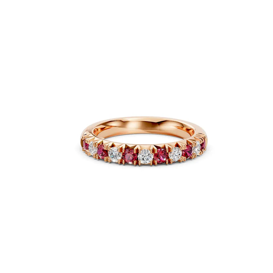 Red & White Alternating Eternity Band