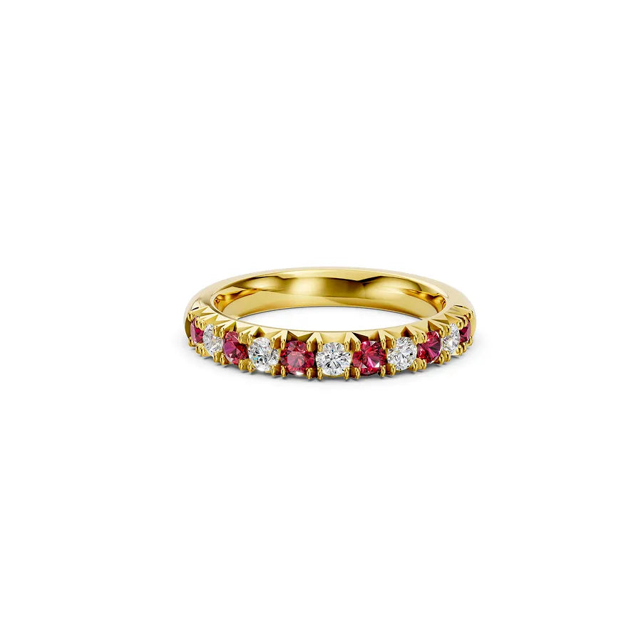 Red & White Alternating Eternity Band