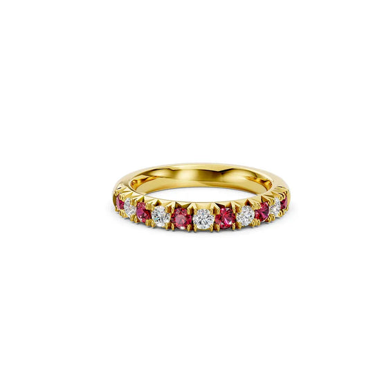 Red & White Alternating Eternity Band