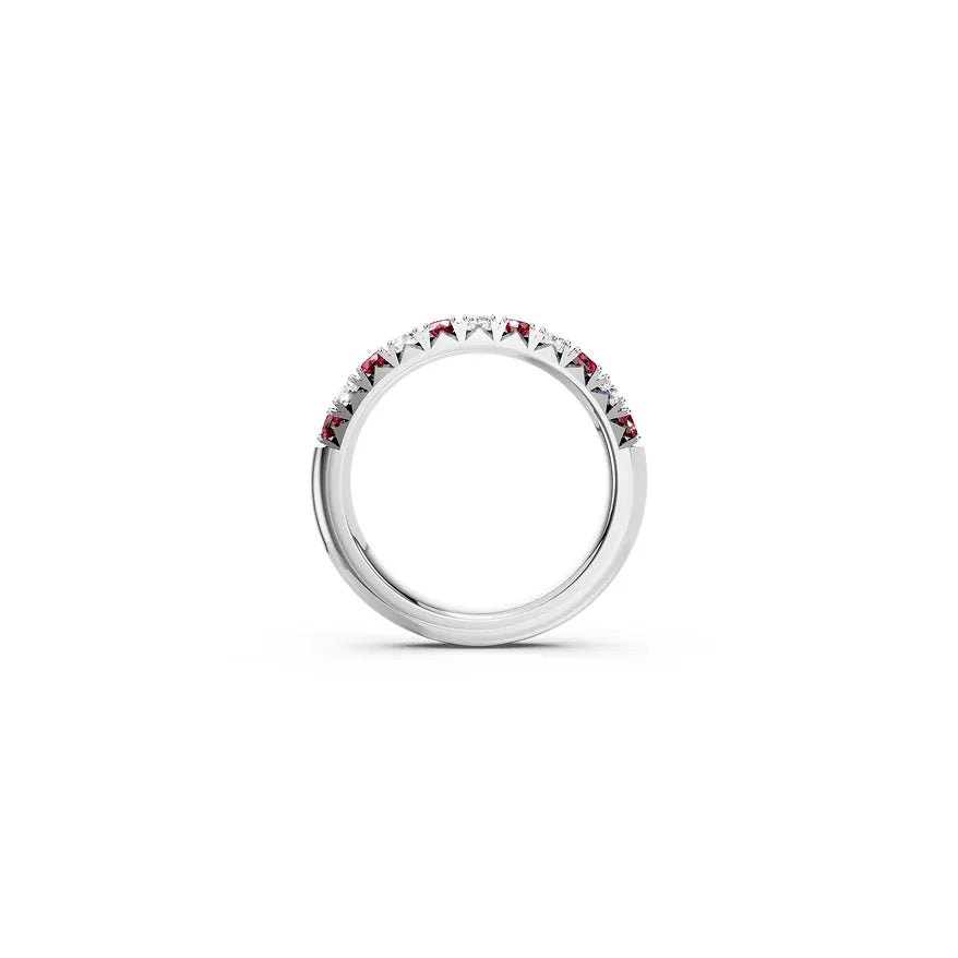 Red & White Alternating Eternity Band
