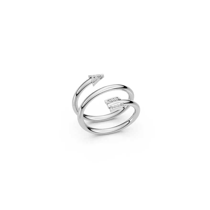 Twin Arrow Spiral Ring