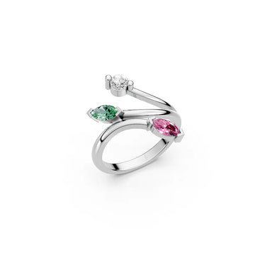 Three-Stone Spiral Ring