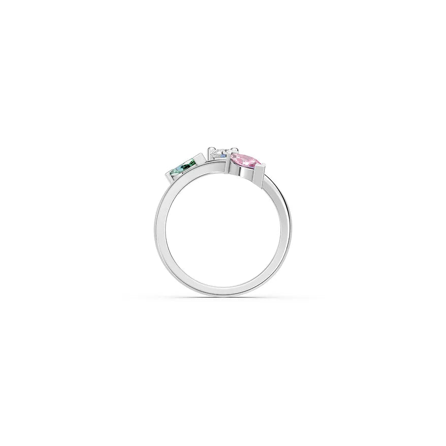 Three-Stone Spiral Ring