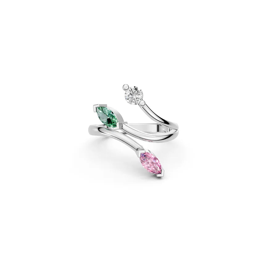 Three-Stone Spiral Ring