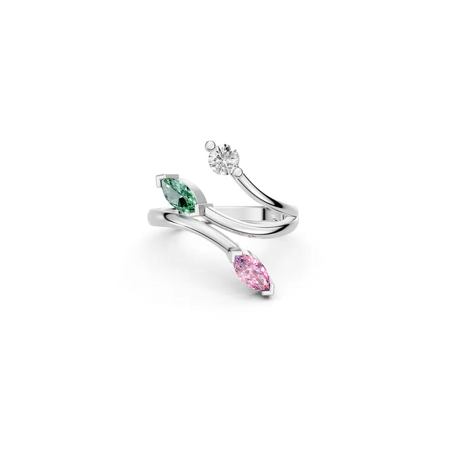 Three-Stone Spiral Ring
