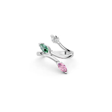 Three-Stone Spiral Ring