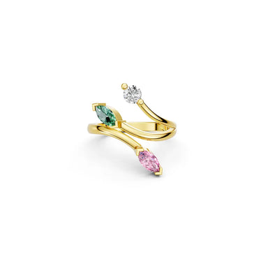 Three-Stone Spiral Ring