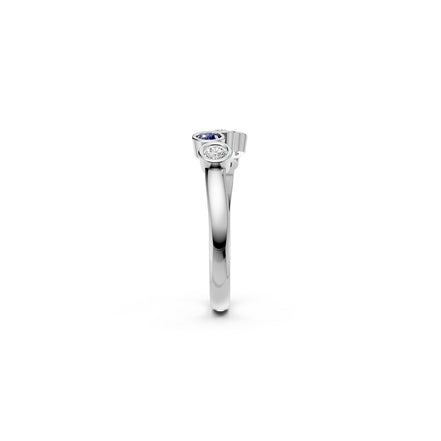 Alternating Round Bezel Ring