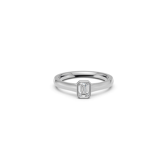 Emerald Cut Bezel Ring