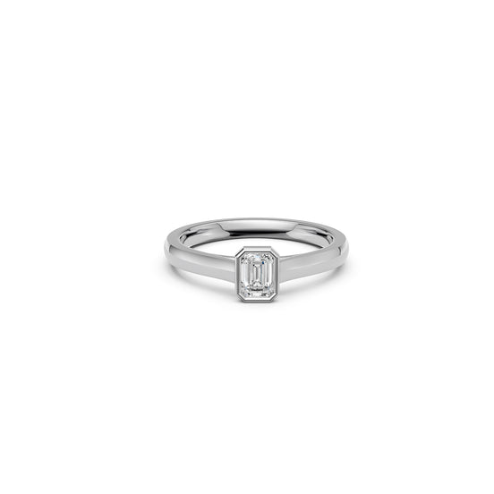 Emerald Cut Bezel Ring