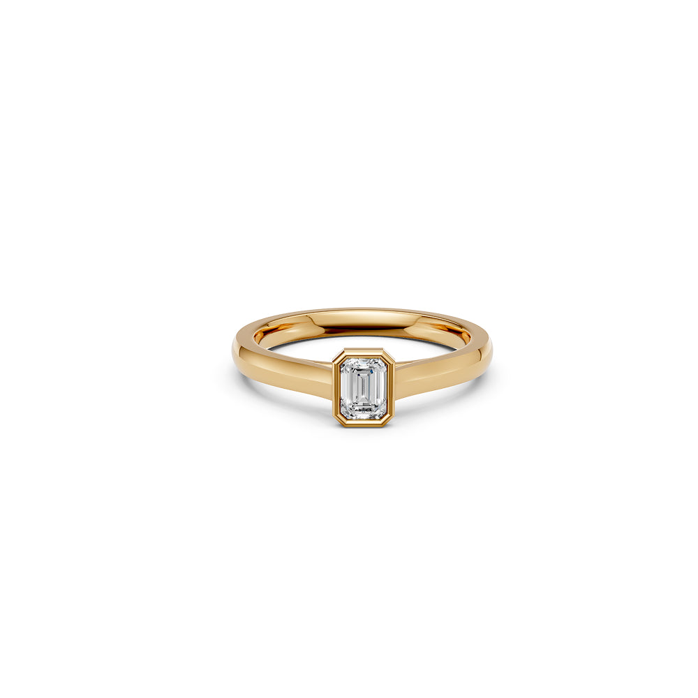 Emerald Cut Bezel Ring