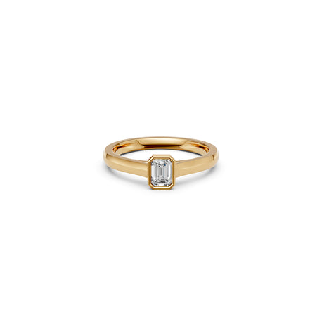 Emerald Cut Bezel Ring
