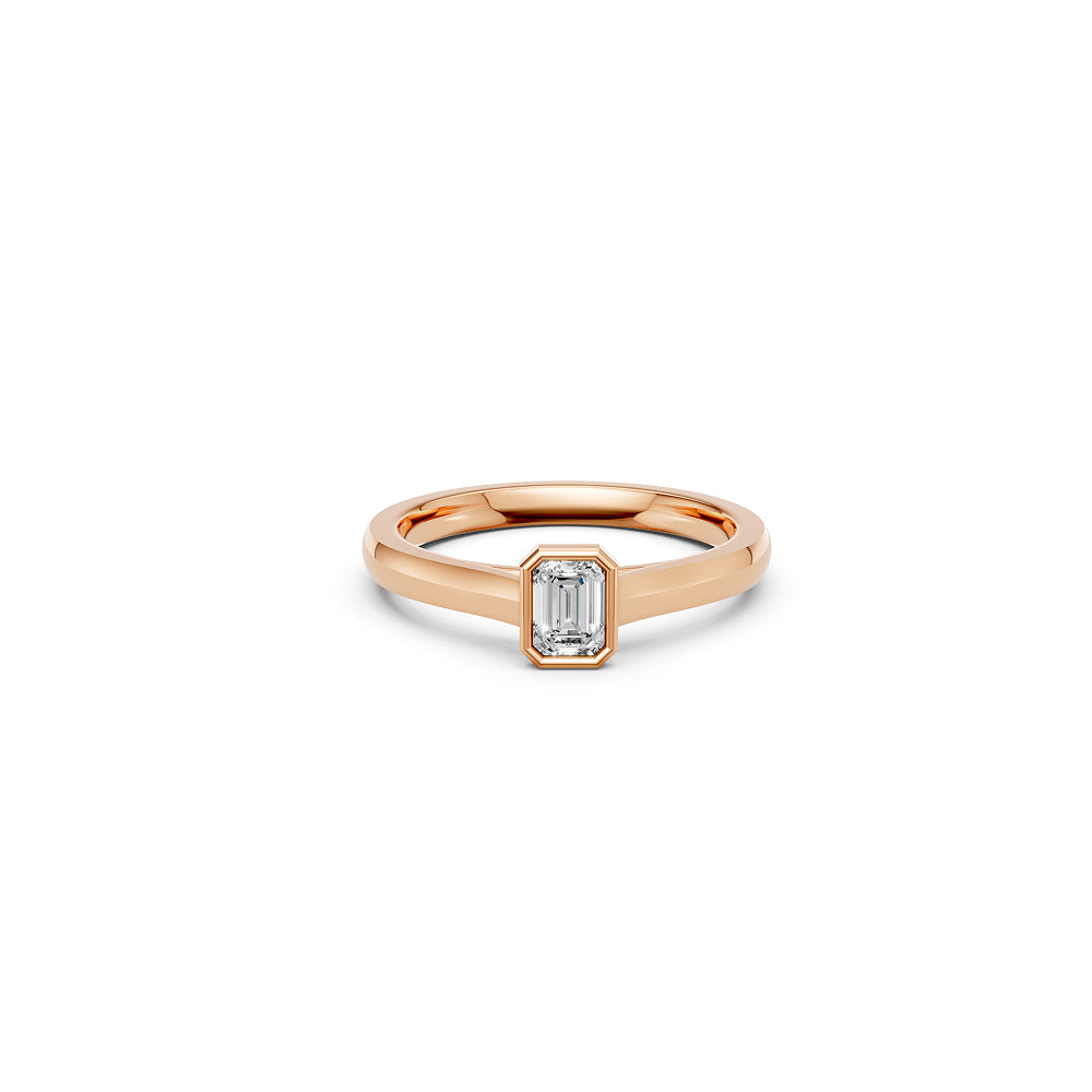 Emerald Cut Bezel Ring