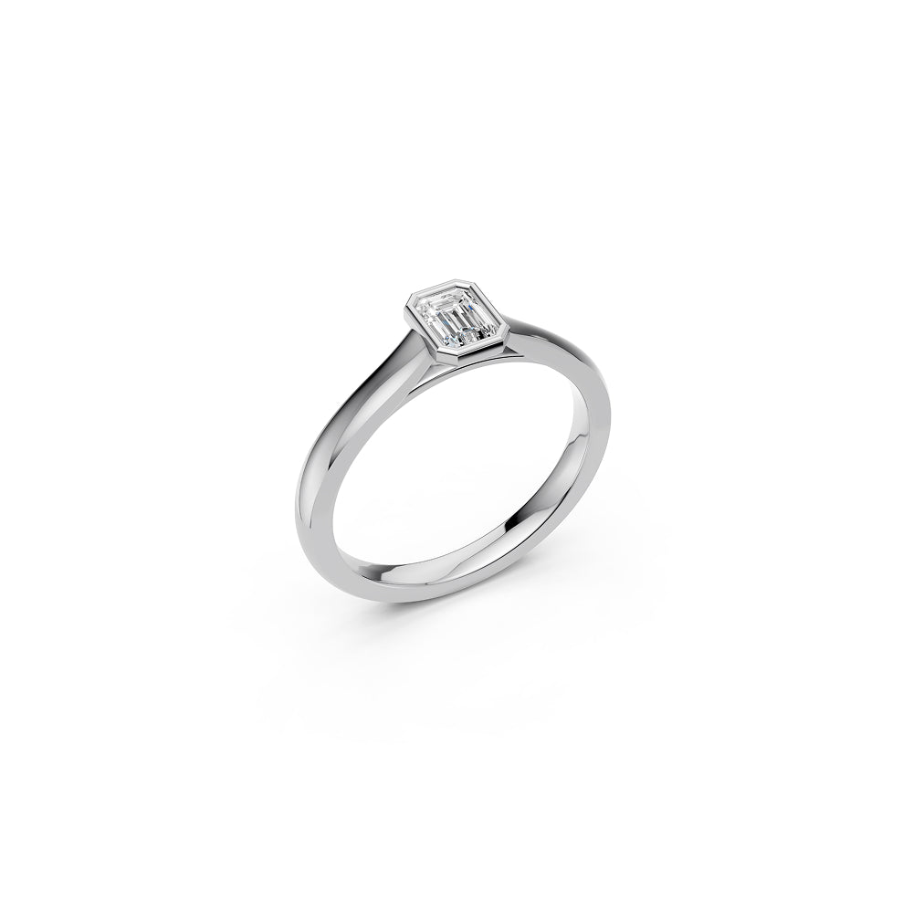 Emerald Cut Bezel Ring